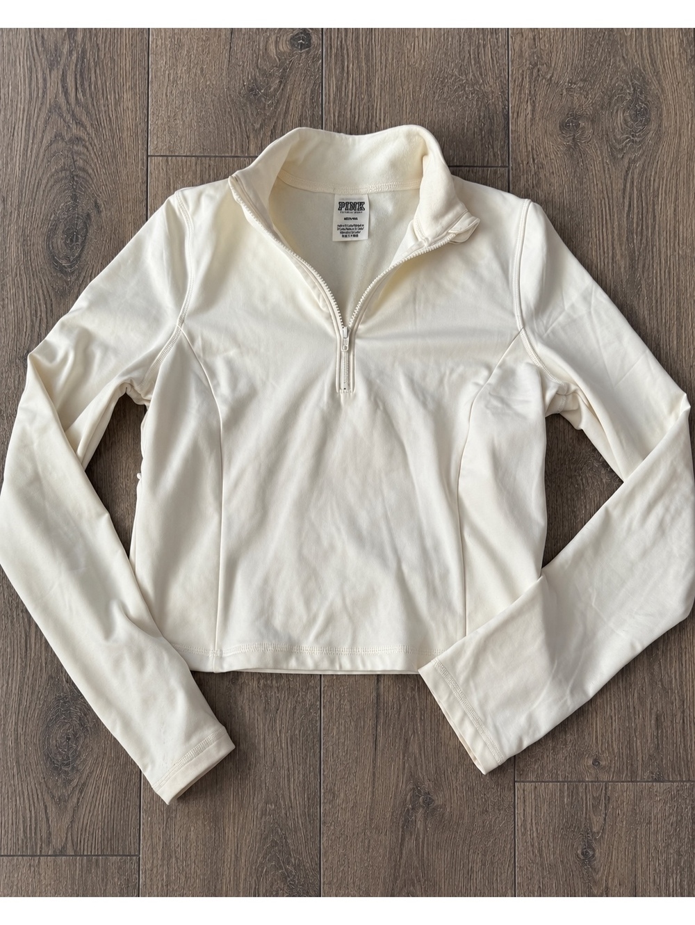 PINK Victoria's Secret Cream Half-Zip Pullover Sweatshirt